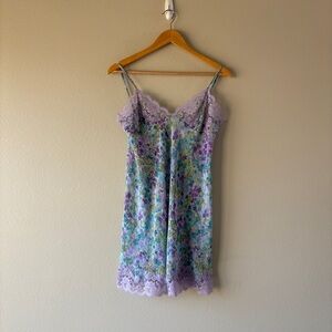 victoria's secret y2k floral lilac slip lace dress camisole
